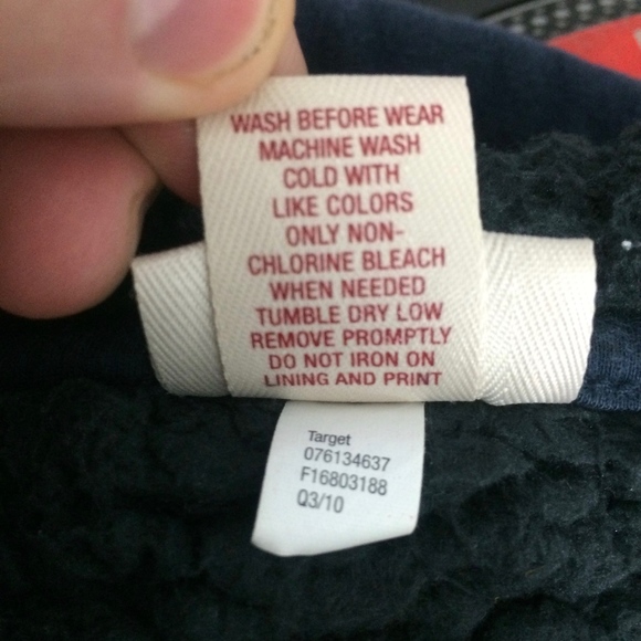 Mossimo Boys S 6/7 Guitar Navy Warm Zip-Up Hoodie - Picture 5 of 5